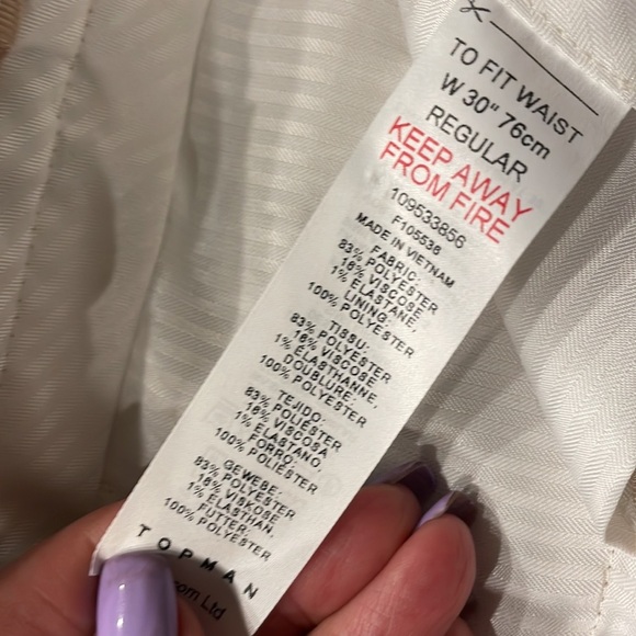 ASOS Topman stone color dressy men’s shorts viscose blend flat front classic fit - Picture 10 of 16